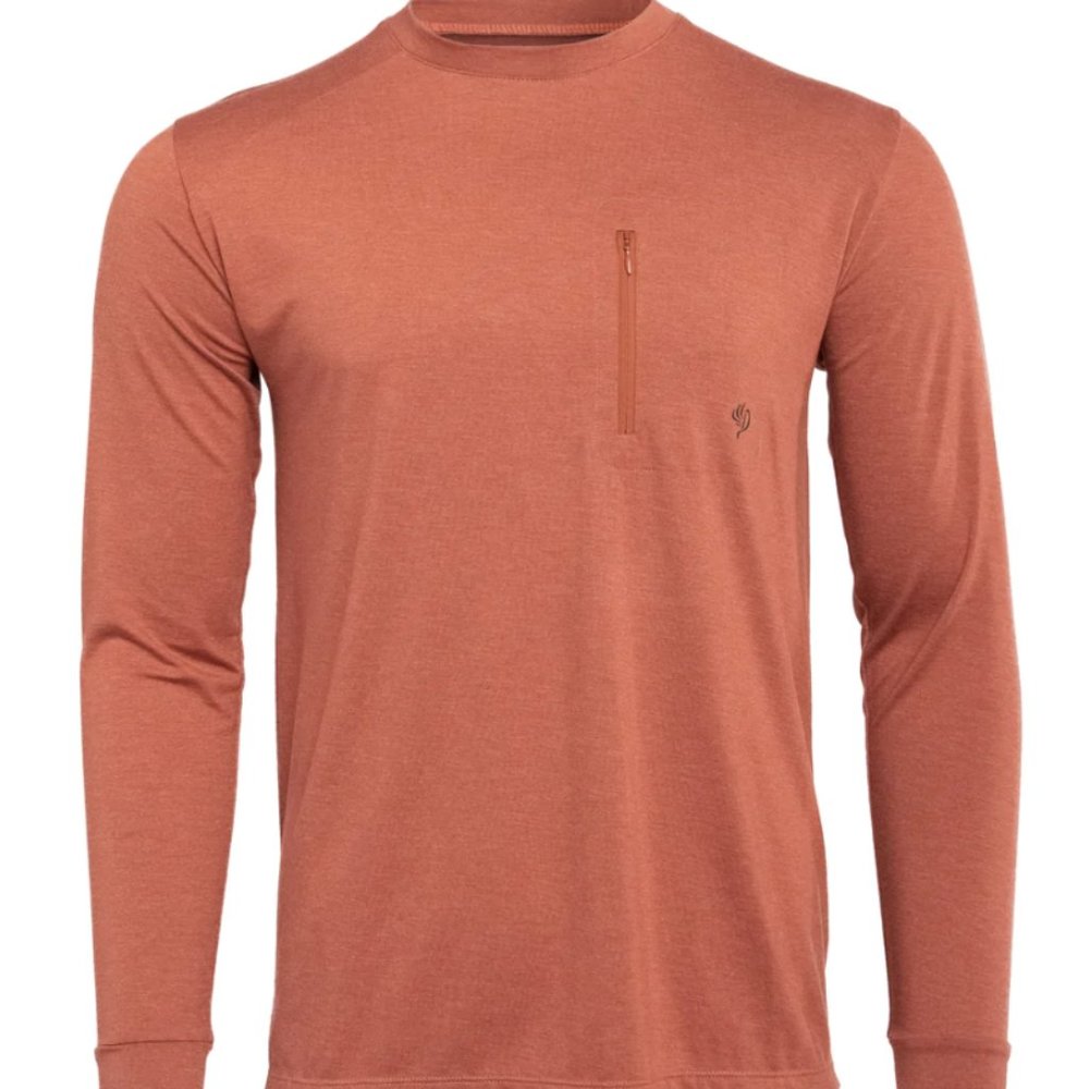DUCK CAMP Lightweight Bamboo Crew zip pocket long sleeve crew - Medium - Picante